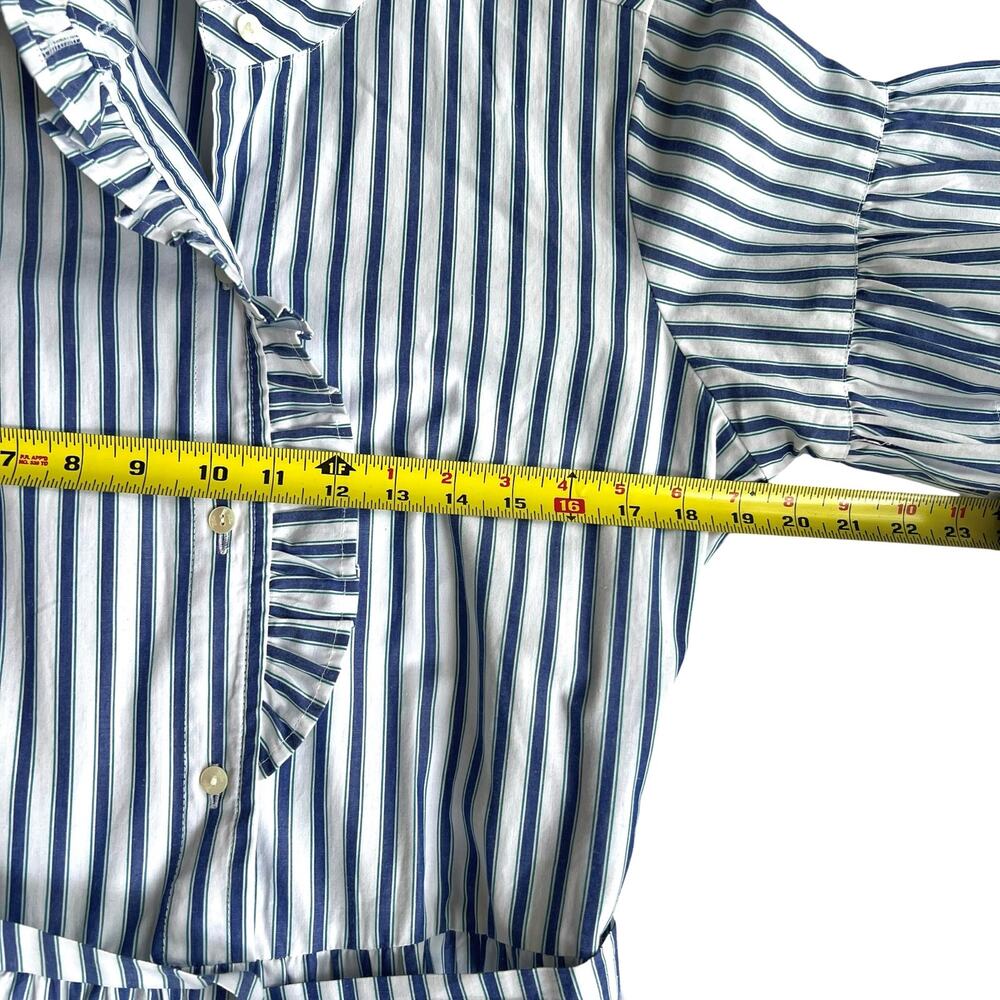 Mille striped tiered maxi dress coastal grandmother resortcore cotton Small - Picture 6 of 8